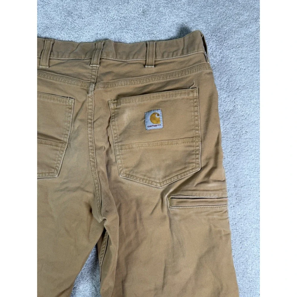 Carhartt Men's 32x30* Khaki Rugged Flex Relaxed Fit Canvas Work Pants BN2517-M